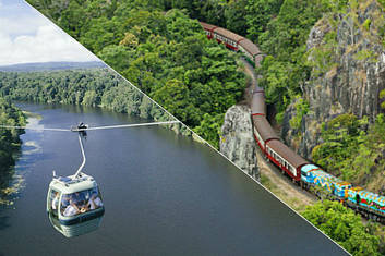 Kuranda Scenic railway nears Robbs Monument and Skyrail